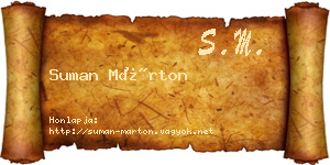 Suman Márton névjegykártya