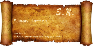 Suman Márton névjegykártya